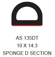 AMBASSADOR EPDM SPONGE D SECTION SELF ADHESIVE 19 X 14.3